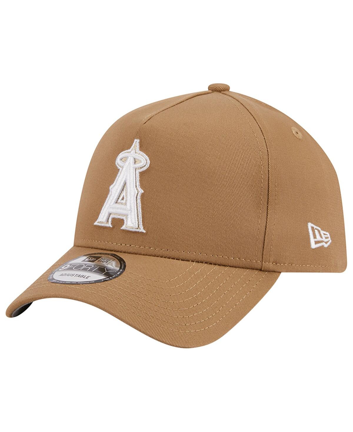 New Era Men's Khaki Los Angeles Angels A-frame 9forty Adjustable Hat In Khaki