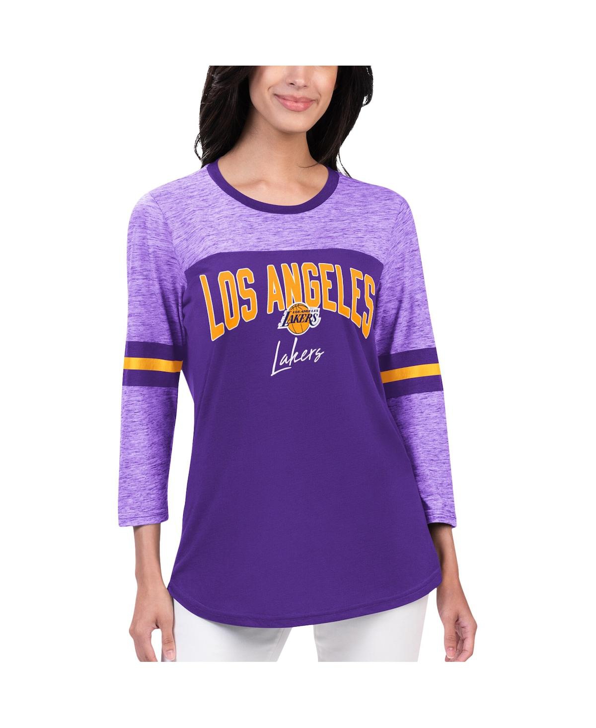G-iii 4her By Carl Banks Women's Purple Los Angeles Lakers Play The Game 3/4-sleeve T-shirt