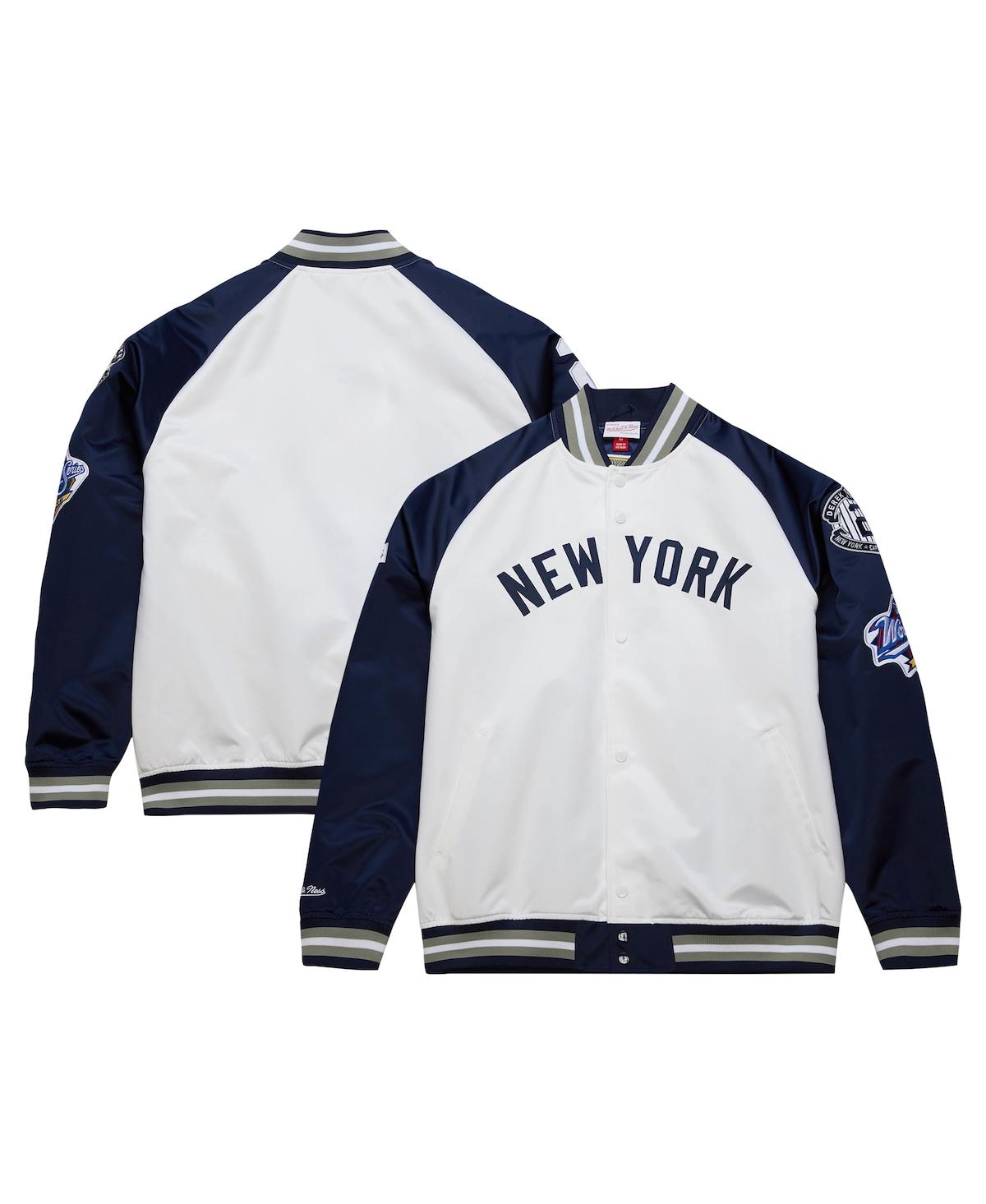 Men's Derek JeterÂ White/Navy New York Yankees Cooperstown Collection Legends Lightweight Satin Raglan Full-Snap Jacket - White, Navy
