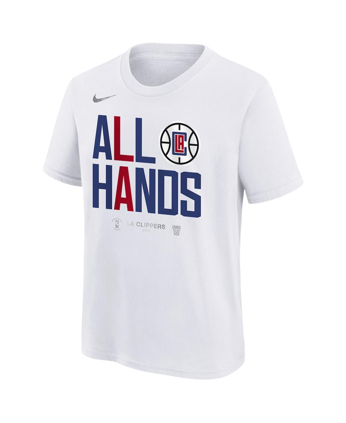 Nike Big Boys and GirlsLa Clippers 2024 Nba Playoffs Mantra T-Shirt - White