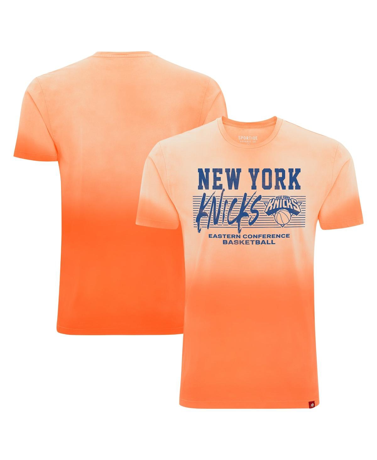 Men's and Women's Orange New York Knicks Bingham Sun-Fade T-Shirt - Orange