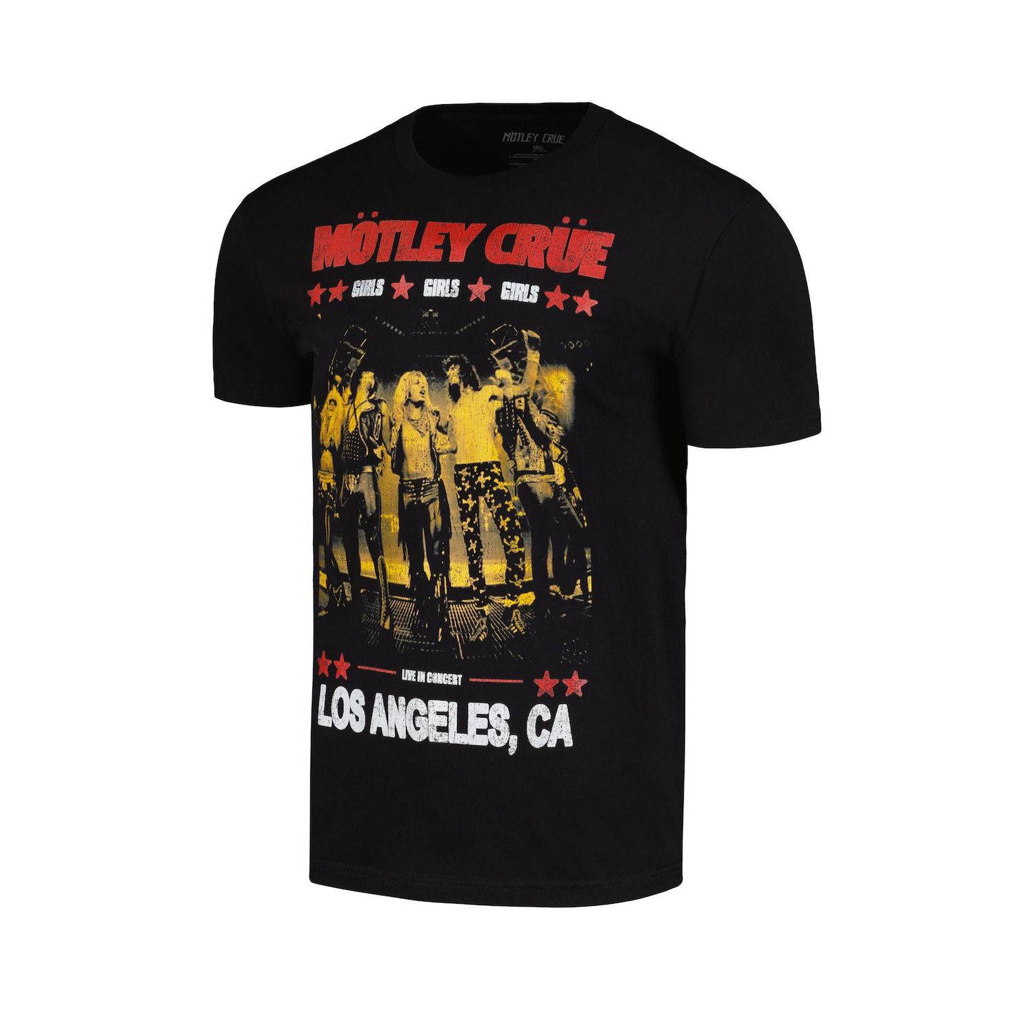 Men's Black Motley Crue Girls Girls Girls Live Poster T-Shirt