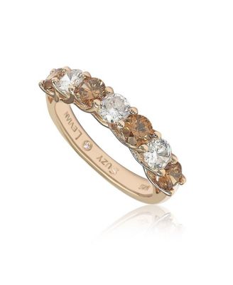 Suzy Levian Sterling Cubic Zirconia Alternating & Half Eternity Band Ring