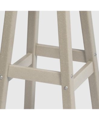 24" HDPE Outdoor Patio Counter High Backless Square  Set of 3