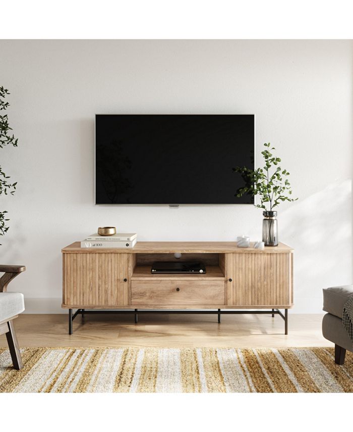 Amber & Emily TV Stand with Sliding Doors for TVs up to 75" Macy's