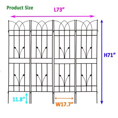 Metal Garden Trellis 71"X17.7" for Climbing Plants