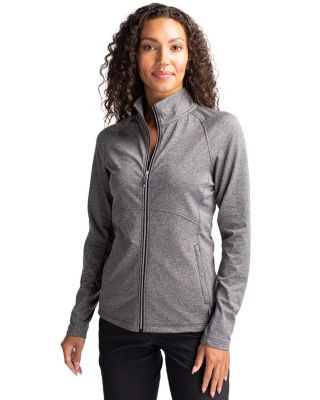 Women's Cutter and Buck Adapt Knit Heather Long Sleeve Full Zip