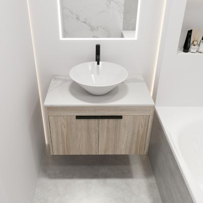Streamdale 30" Modern Design Float Bathroom Vanity With Ceramic Basin Set
