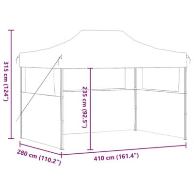Professional Folding Party Tent with 3 Sidewalls 9.8'x13.1' Steel Anthracite