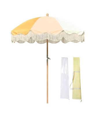 6 ft yellow patio umbrella Outdoor With Fringe In the case of the Destination Gear Italian Bistro style umbrellas Sonkuki 6 ft. x 9