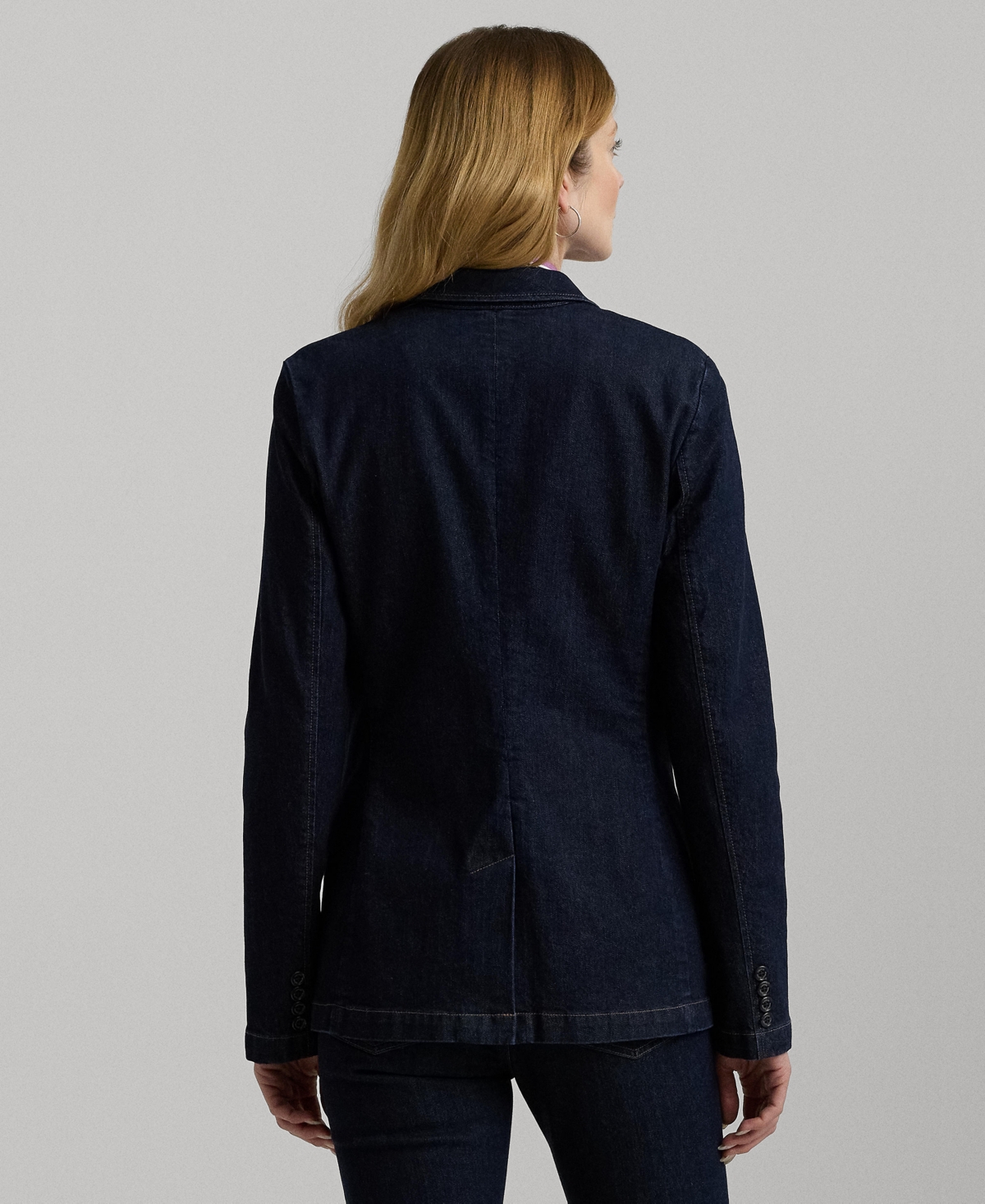 Lauren Ralph Lauren Women's One-Button Denim Blazer, Regular & Petite