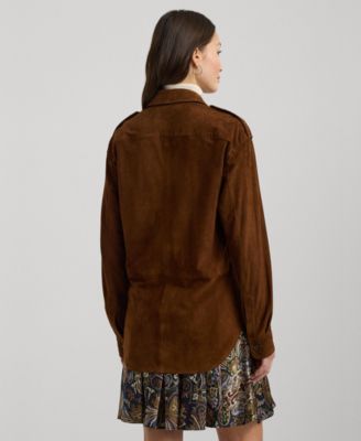 Lauren Ralph Lauren Women's Suede Utility Shirt - Macy's
