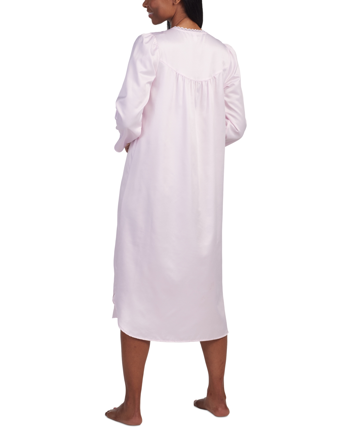 Miss Elaine Petite Embroidered Lace-Trim Nightgown