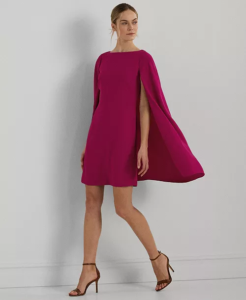 women's georgette cape dress