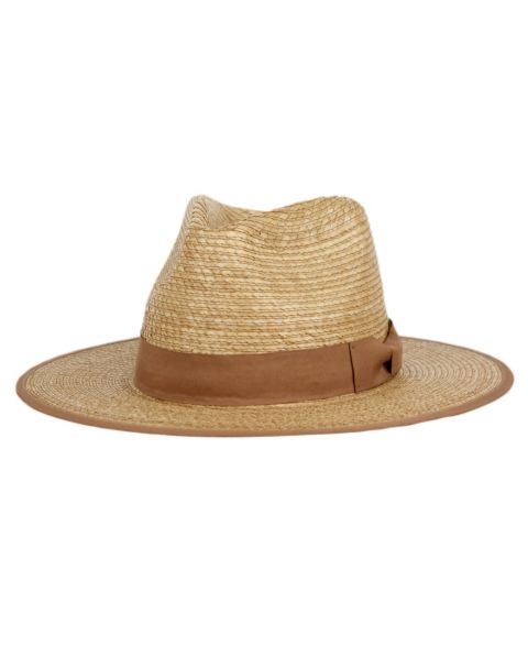 Женский головной убор Angela & William Palm Braid Wide Brim Panama Fedora Sun Hat with Grosgrain Band, цвет: Натуральный
