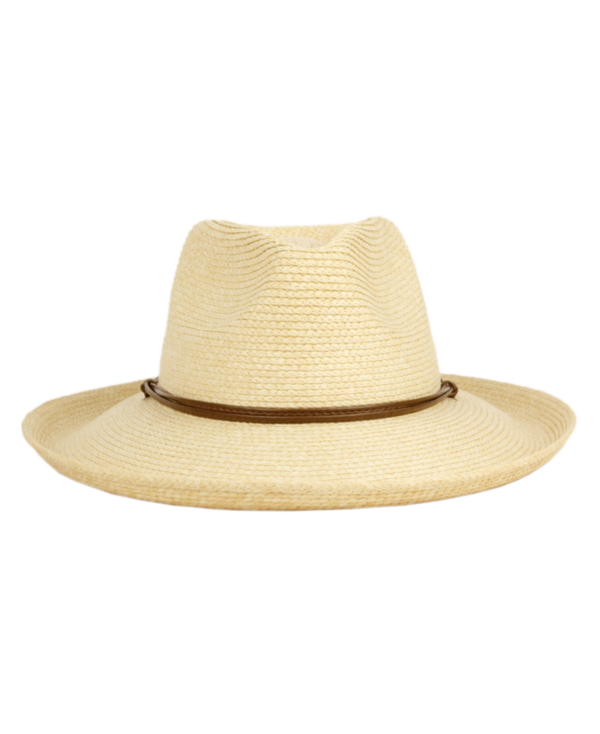 Angela & William Straw Fedora Sun Hat With Chin Cord In Natural