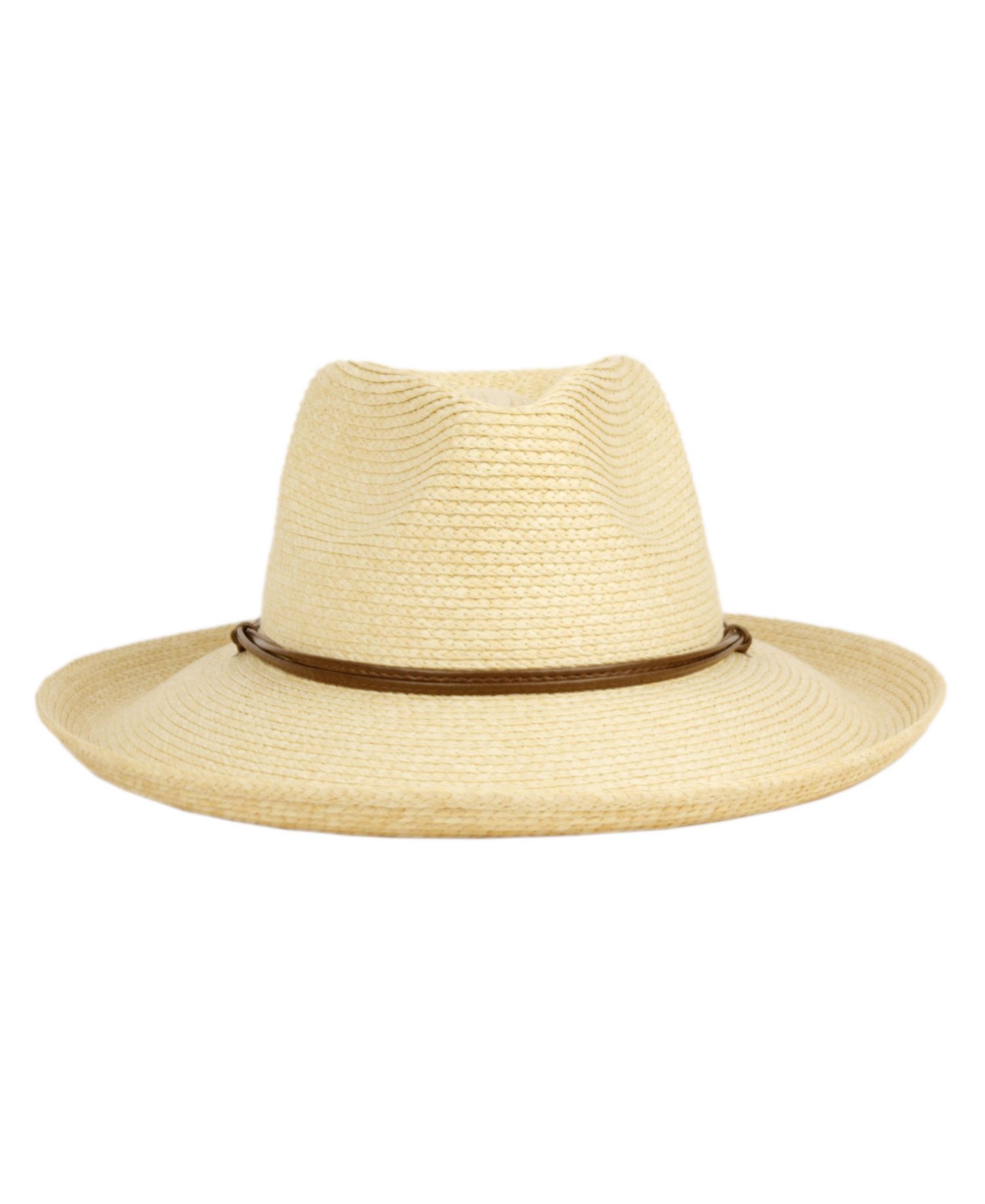 Straw Fedora Sun Hat with Chin Cord