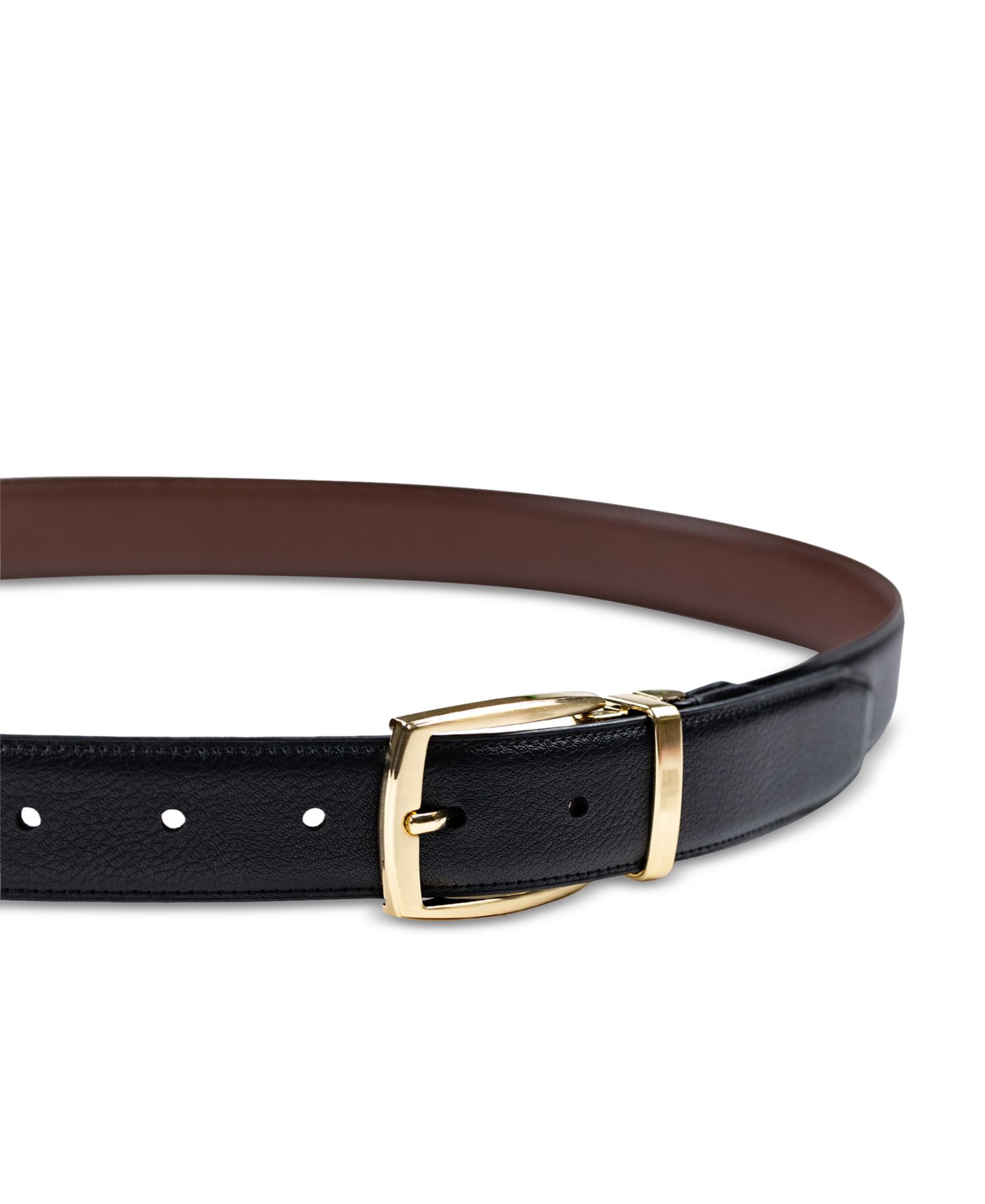 Мужской ремень Club Room 32MM Reversible Pebble Belt, цвет: Чёрный / Коньячный — фото 4