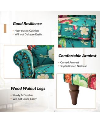 Avelina Wooden Armchair with Nailhead Trim