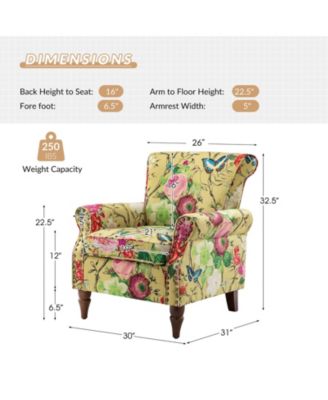 Avelina Wooden Armchair with Nailhead Trim