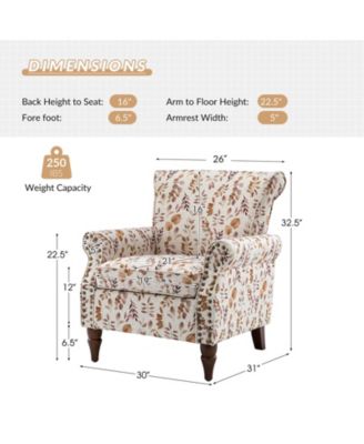 Avelina Wooden Armchair with Nailhead Trim