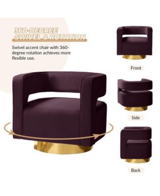 Carisa Contemporary Swivel 29.5" W Barrel Chair with Metal Base