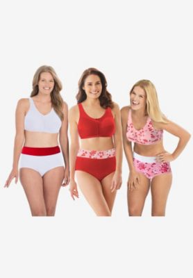 Women's Full Coverage Stretch Cotton Color Block Brief 3-Pack