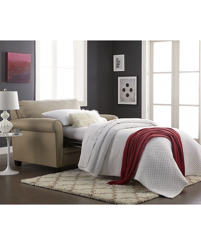 Furniture CLOSEOUT! Kaleigh 55" Fabric Single Sleeper Chair Bed Macy's