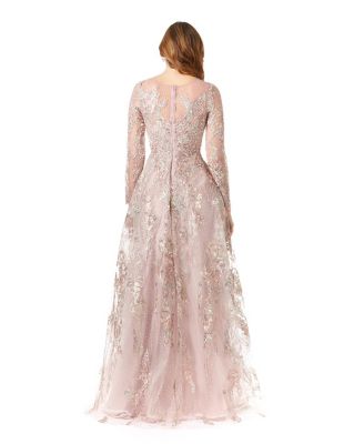 Women's Beaded Long Sleeve A-line Dress