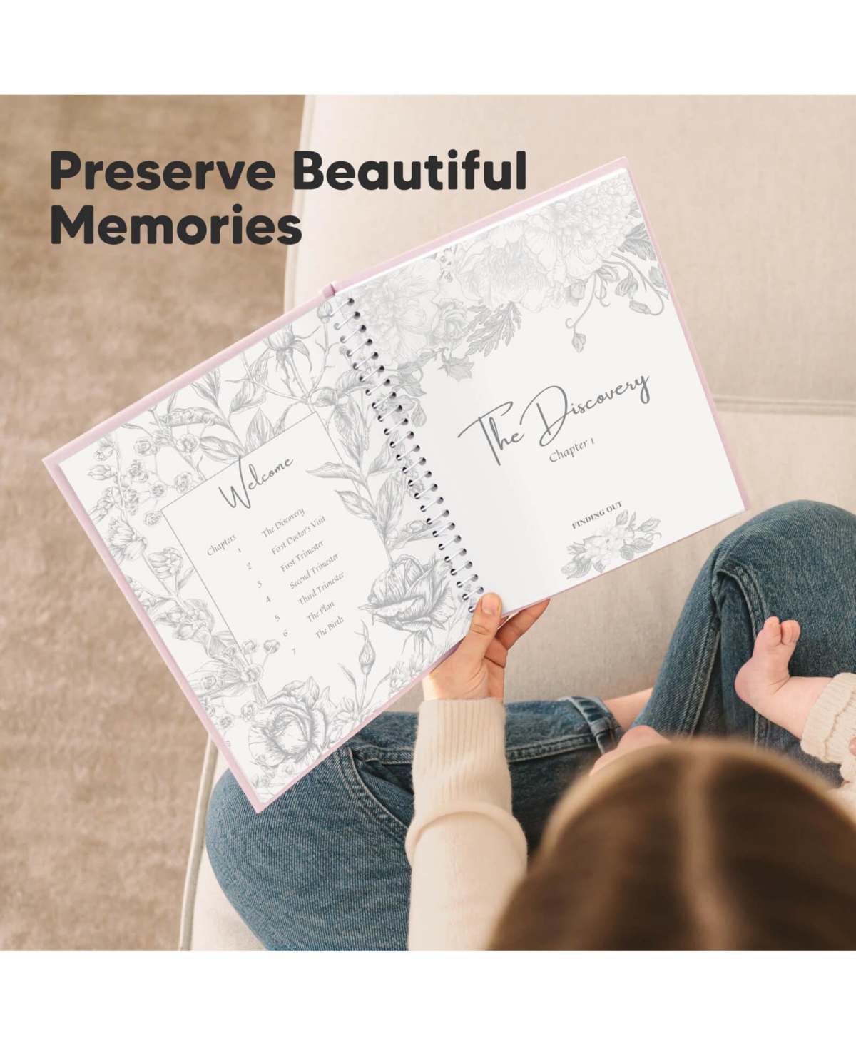 KeaBabies Pregnancy Journal, Pregnancy Announcements, 80 Pages Hard Cover Pregnancy Book For Mom To Be Gift