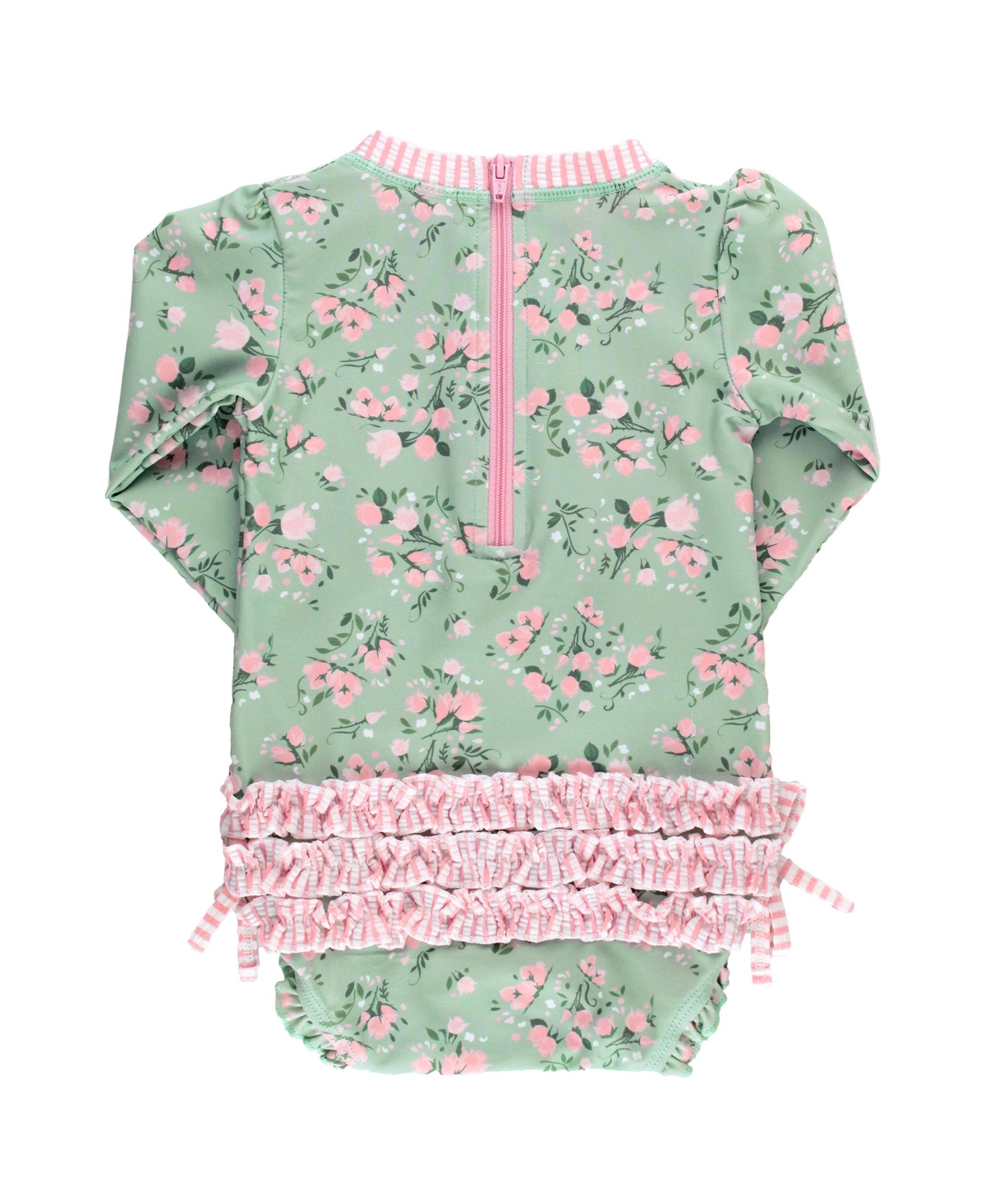 RuffleButts Baby Girls Long Sleeve One Piece Rash Guard