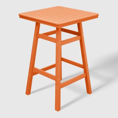 5-Piece HDPE Outdoor Patio Dining Bar Bistro Table Set with Bar Stools