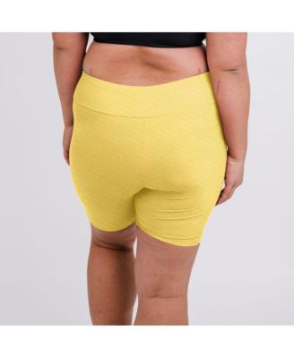 Plus Size Chlorine Resistant High Waisted Mid-Thigh Swim Shorts