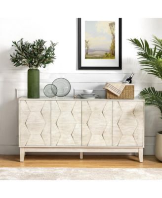 Silakan 60" 4-Doors Sideboard with Solid Wood Legs