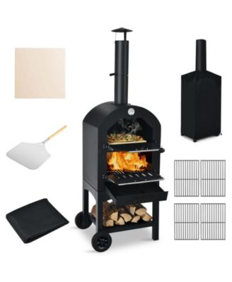 Portable Outdoor Pizza Oven with Pizza Stone and Waterproof Cover