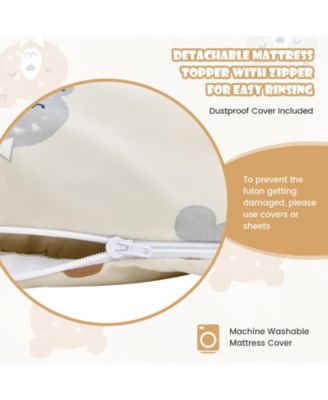 Foldable Futon Mattress with Washable Cover and Carry Bag for Camping