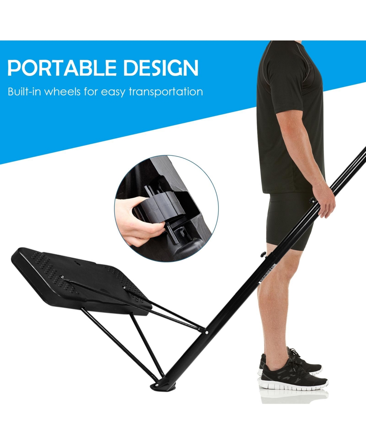 Slickblue Inch Indoor Outdoor Height Adjustable Basketball Hoop - Black