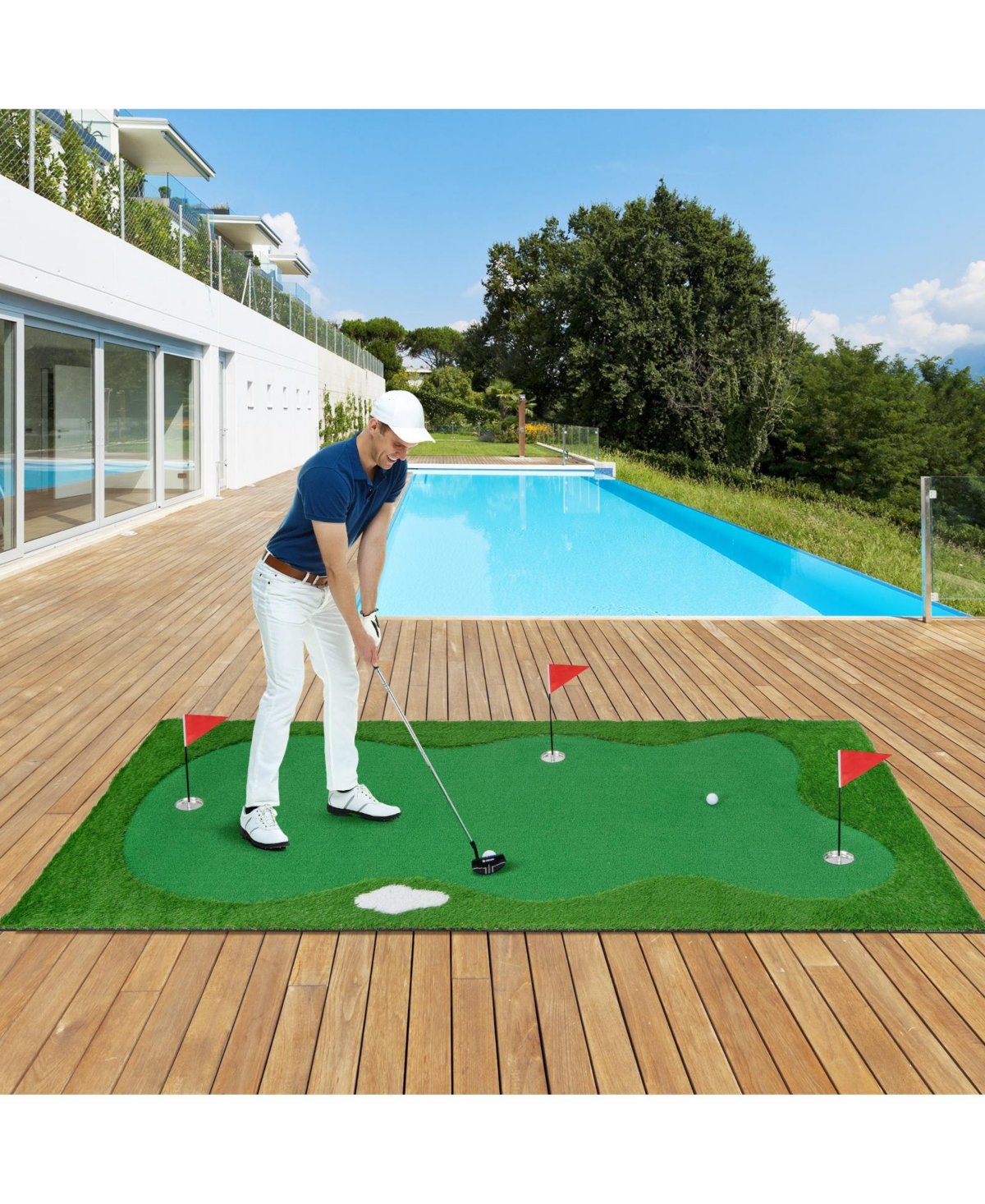 Slickblue Golf Puttingwith Realistic Artificial Grass Turf - Green