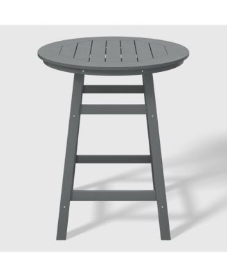 5 PC HDPE Outdoor Patio Dining Bar Table and Counter High Round Stools