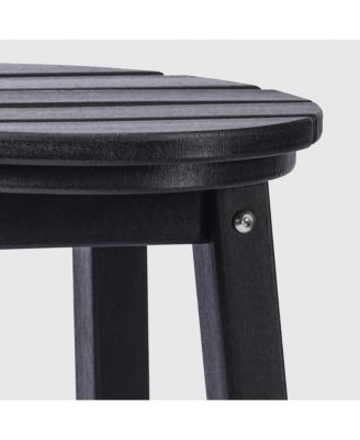 24" HDPE Outdoor Patio Round Counter Height  Stool Set of 2