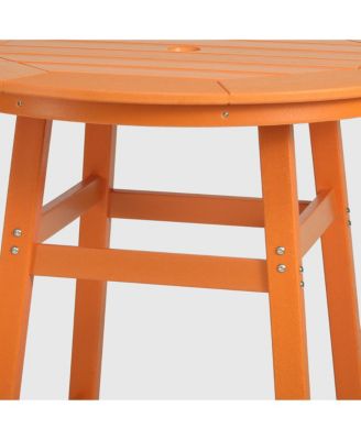 5-Piece HDPE Outdoor Patio Dining Bar Bistro Table Set with Bar Stools