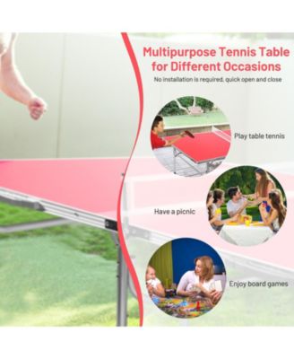 60 Inch Portable Tennis Ping Pong Folding Table with Accessories