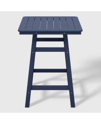 5 PC HDPE Outdoor Patio Dining Bar Table Set and Counter High Stools