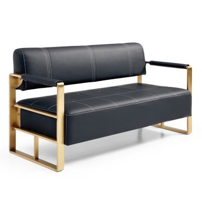 57.9" Width Modern Upholstery Faux Bonded Leather Loveseat Sofa