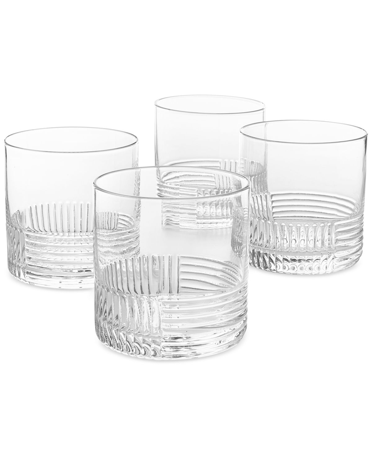 The Cellar Lia Collection 13-oz. Fluted Double Old Fashion Glasses, Set Of 4, Exclusively At Macy's In No Color