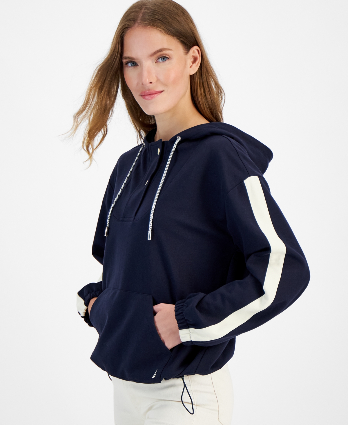 Nautica Jeans Women's Long Sleeve Hooded Sweatshirt