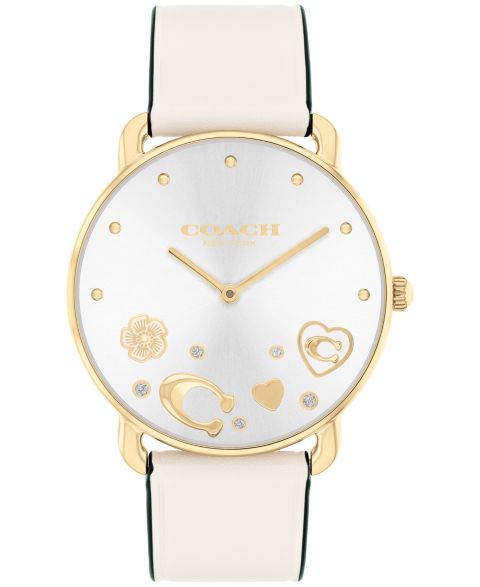 Женские часы Coach Elliot Chalk Leather Strap Watch 36mm