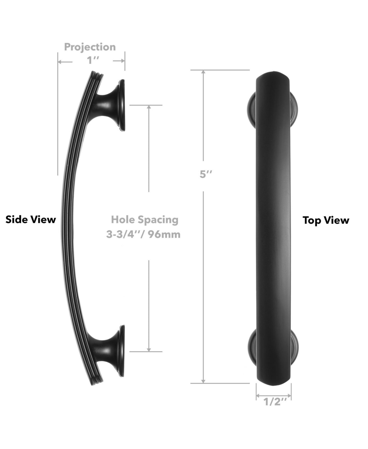 Cauldham Solid MatteArch Cabinet Pulls 3.75