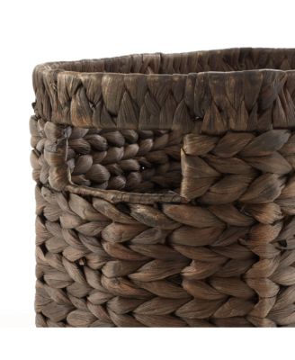 Magazine Holder Basket with Handles - Oval Seagrass Storage Bin for Bathroom, Home Office