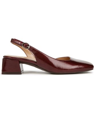 Jayla Mid-Heel Square Toe Slingback Pumps